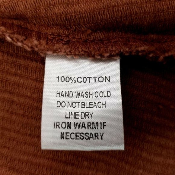 Mittoshop Corduroy Mini Skirt NEW Brown Button Front Size L Pockets Frayed Hem - Picture 7 of 9